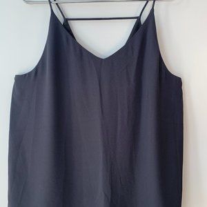 LOFT Grey double V tank blouse size: Large